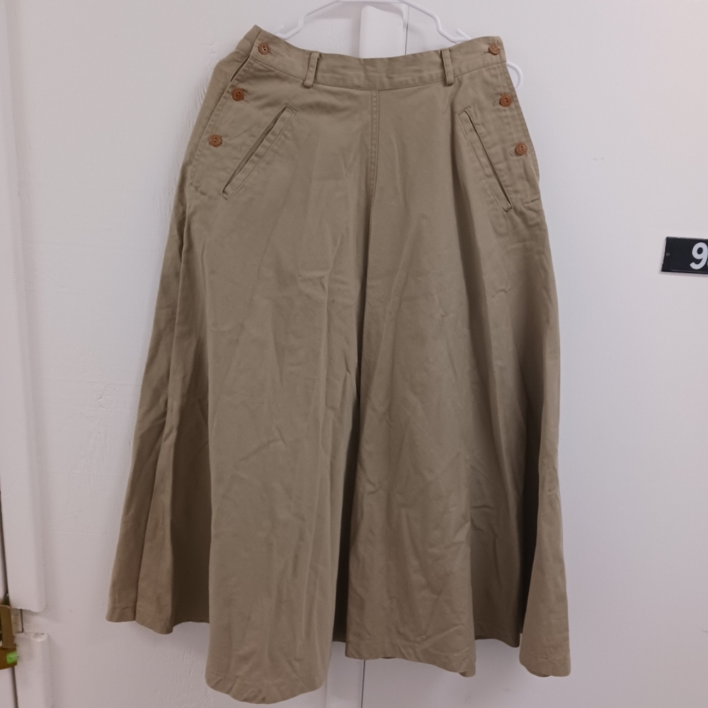 Ralph Lauren Khaki Wide Hem Skirt
